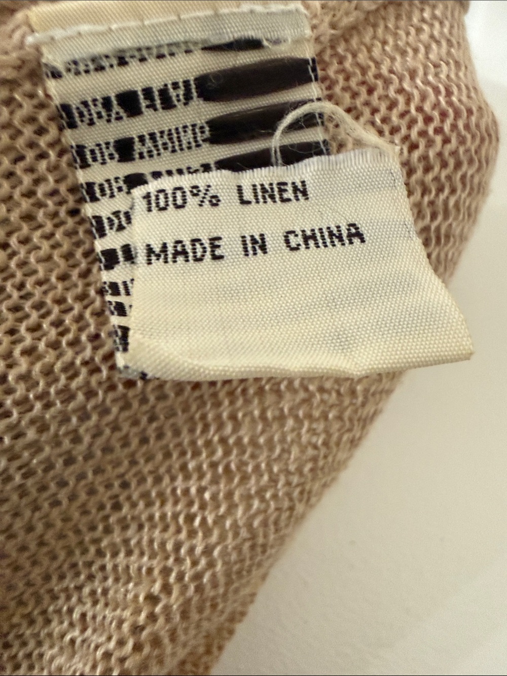 Avalin 100% Linen Lightweight Scoop-Neck Sweater in Beige with Pocket - Picture 5 of 6
